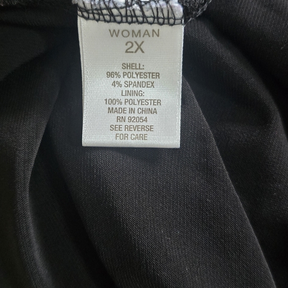 Roz & Ali Black Long Sleeve Tunic Top Stretch Plus Size 2X - Picture 4 of 5